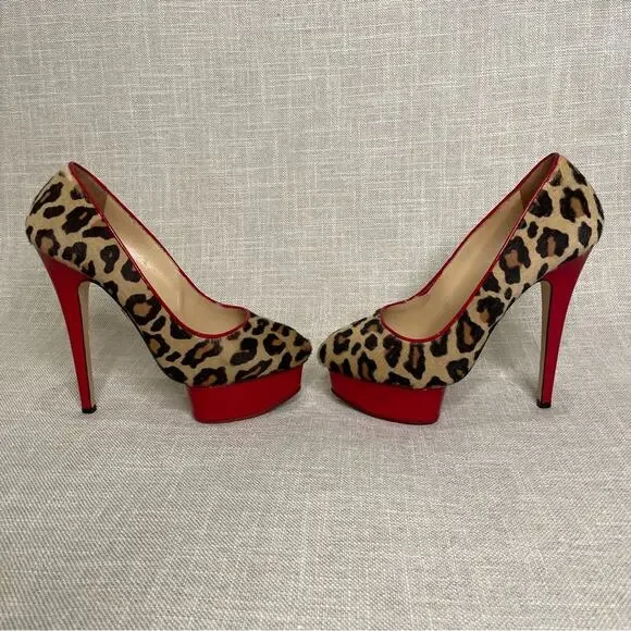 Charlotte Olympia Polly Leopard Calf Hair Pumps - Picture 7 of 14
